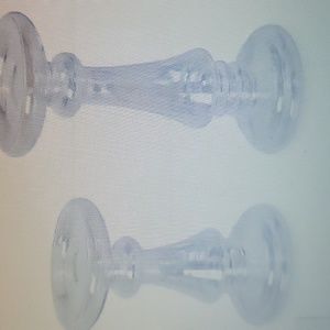 Iridescent Clear Candle Holder Set (7", 9")